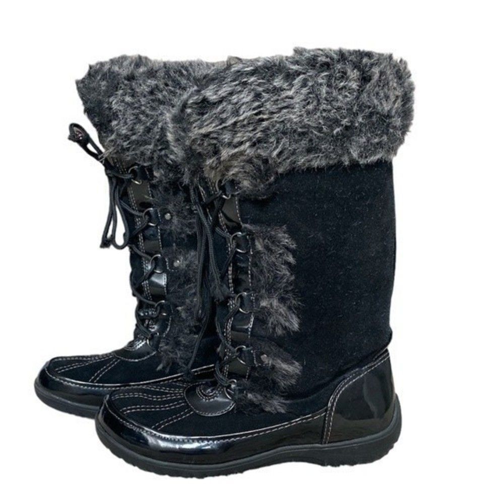 Sporto Millie Stone Suede W Faux Fur Lace-up Winter Snow Boot Waterproof Sz 9 M